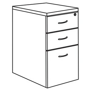 Lorell Essentials Pedestal - 3-Drawer