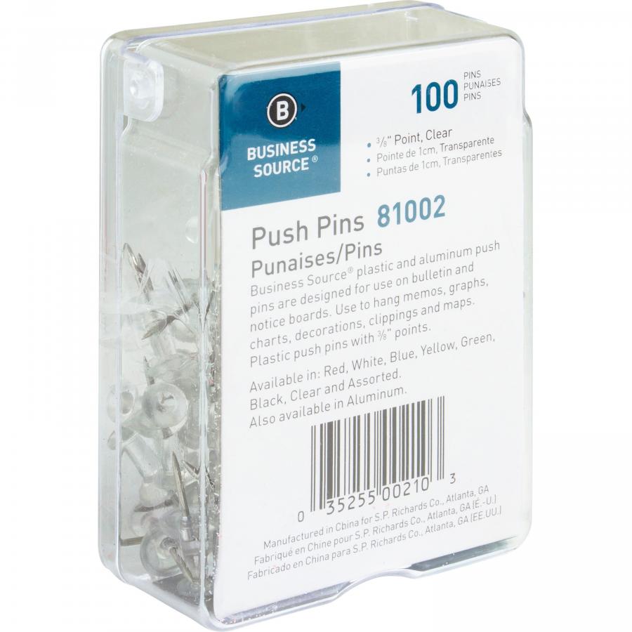 Business Source 1/2" Head Push Pins