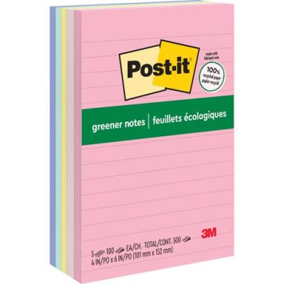 Post-it Greener Lined Notes - Helsinki Color Collection