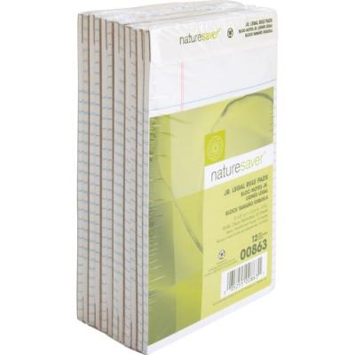 Nature Saver 100% Recycled White Jr. Rule Legal Pads - Jr.Legal