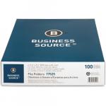 Business Source 1/3 Tab Cut Letter Recycled Top Tab File Folder