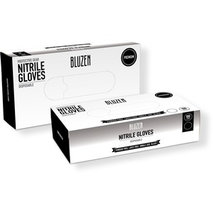 Medium Non-Medical Nitrile Gloves - Black - Bluzen Premium - Pack of 100
