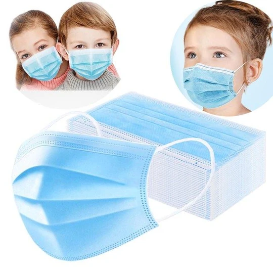 3-ply Disposable Kids Face Mask - Blue - Pack of 20, 20 CT