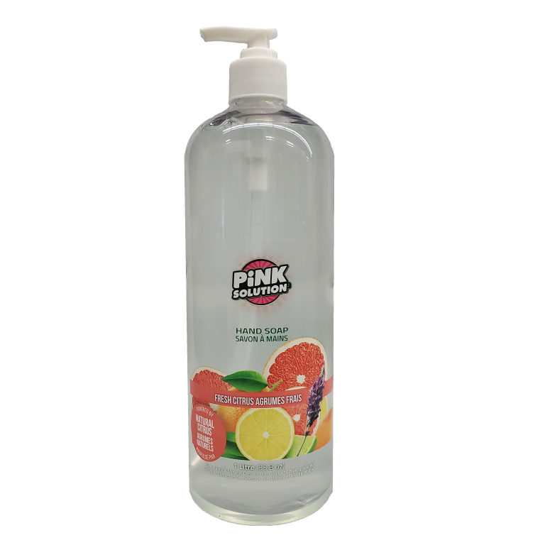 Pink Solution Hand Soap - FRESH CITRUS - 1 Liter - Pack of 12