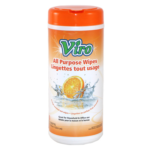 All Purpose Wipes - Orange Scented - Viro - 40 Sheets - Pack of 24