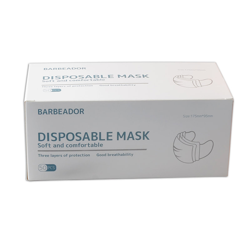 Barbeador, 3-ply Non-Medical Disposable Face Mask - Blue - Barbeador - Pack of 50, 50 PK